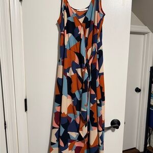 Lush Multicolor Abstract Maxi Dress
